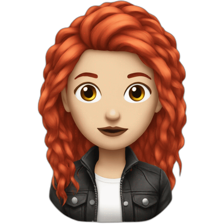 woman punk long red hair  emoji