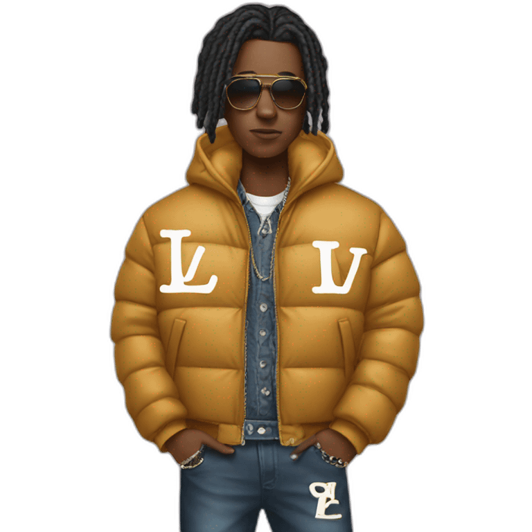 Rapper with lv pufffer jacket emoji