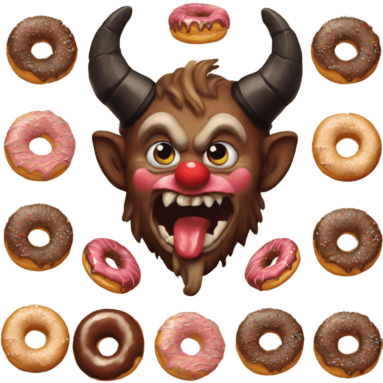 Krampus eating a donut emoji