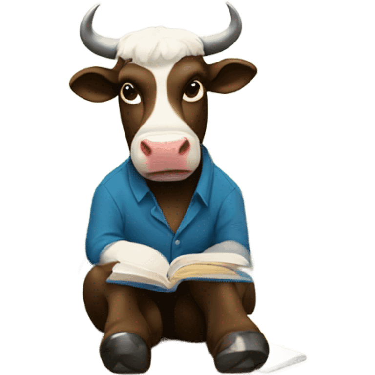 bull sitting in a classroom emoji