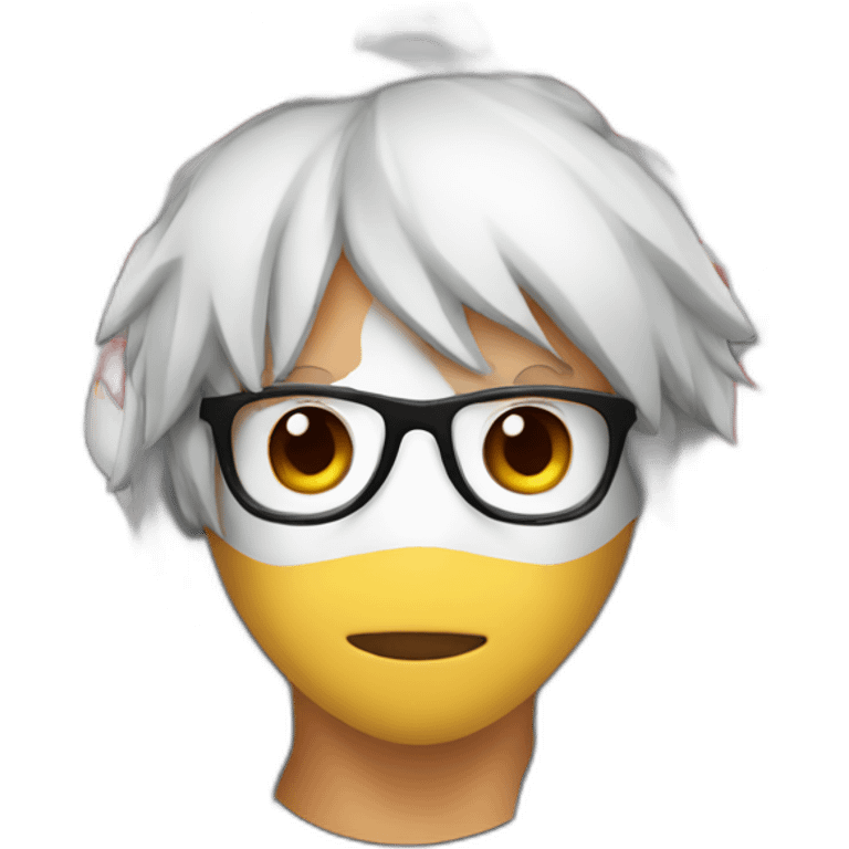 Programmer with Japanese red, black, whitekitsune mask emoji