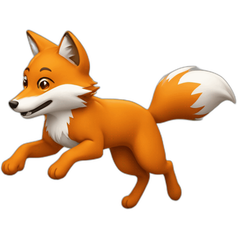 ultra fast running fox to right emoji