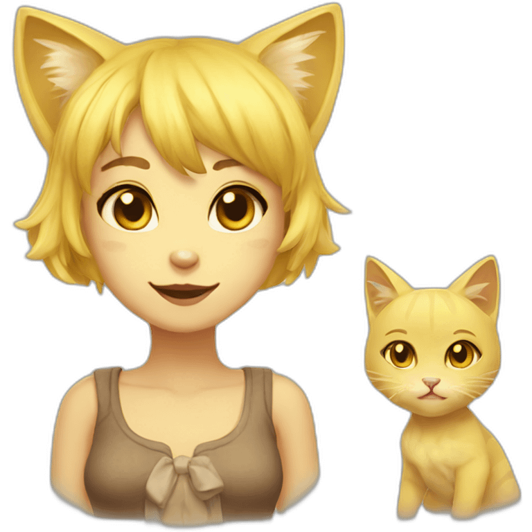 cat girl old yellow human emoji