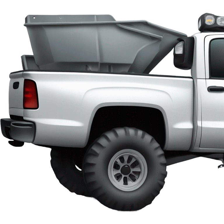 Lifted white Chevy truck  emoji