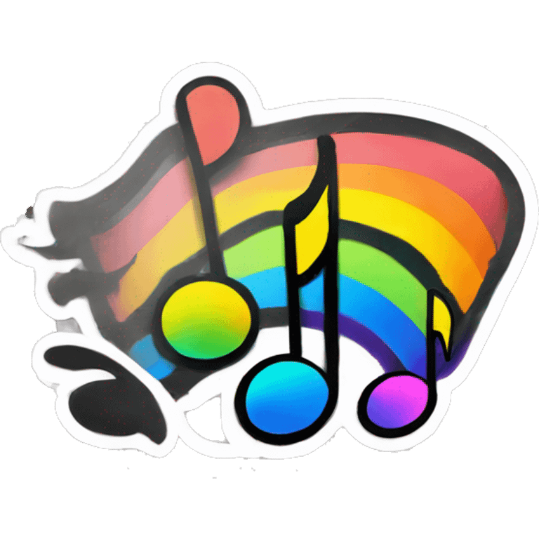 music note rainbow sticker emoji