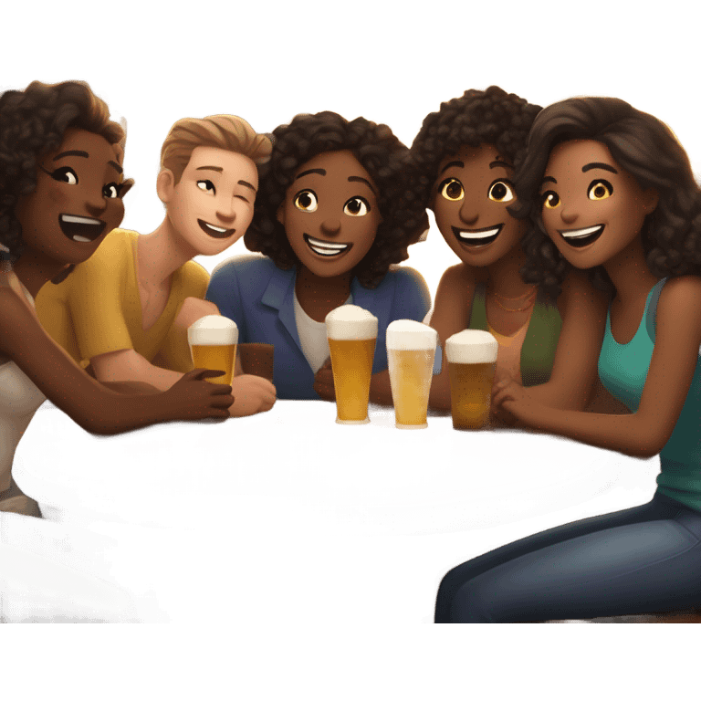 Friends laughing in bar emoji