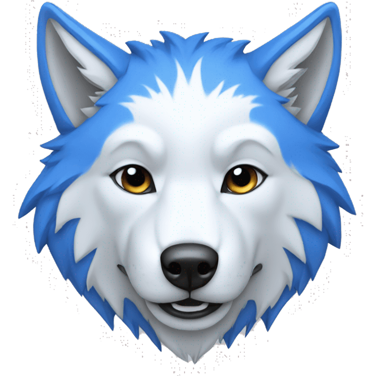 wolf white and blue emoji