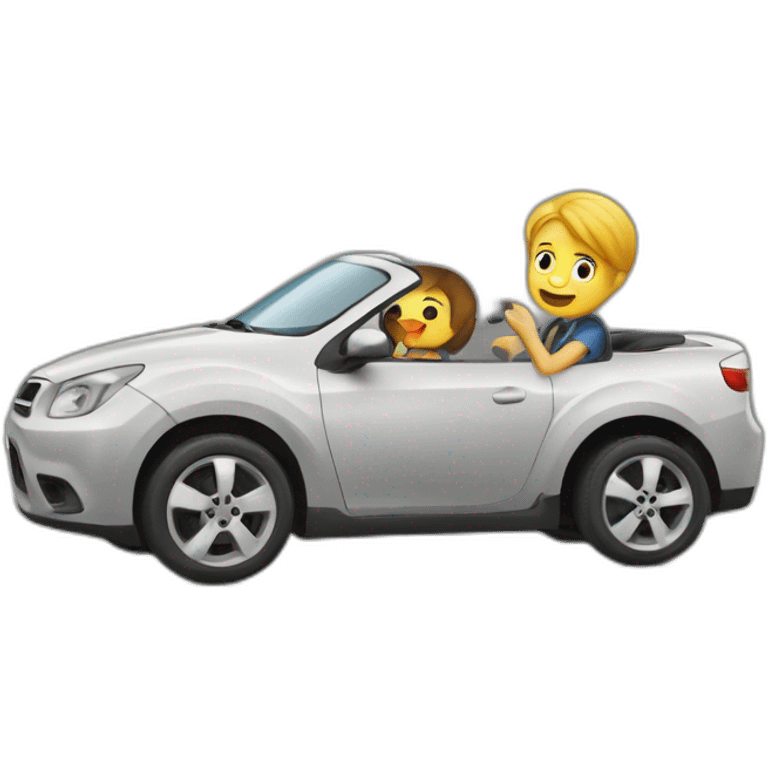 Un enfant qui mange une voiture emoji