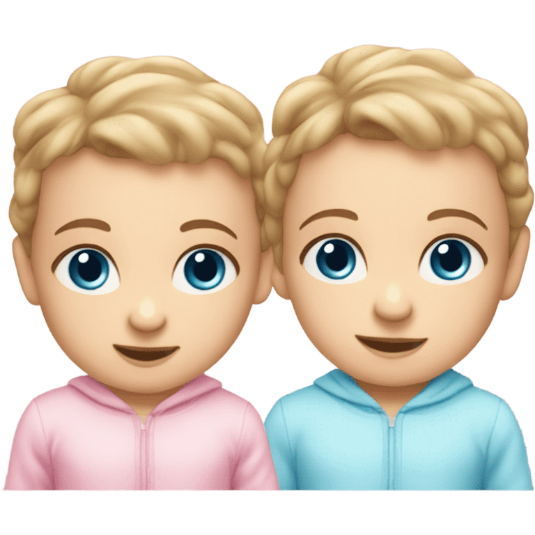 Twin Caucasian babies emoji