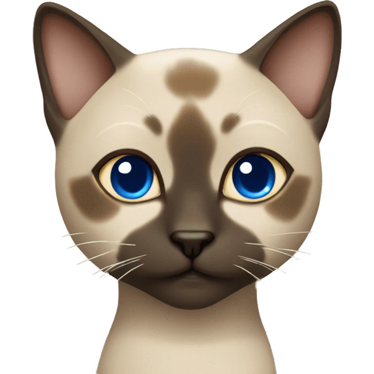 Dark Brown face - beige body female thai cat with blue eyes  emoji