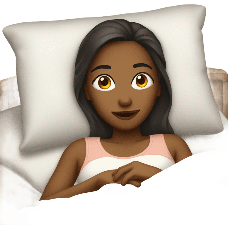 Girl laying in bed emoji