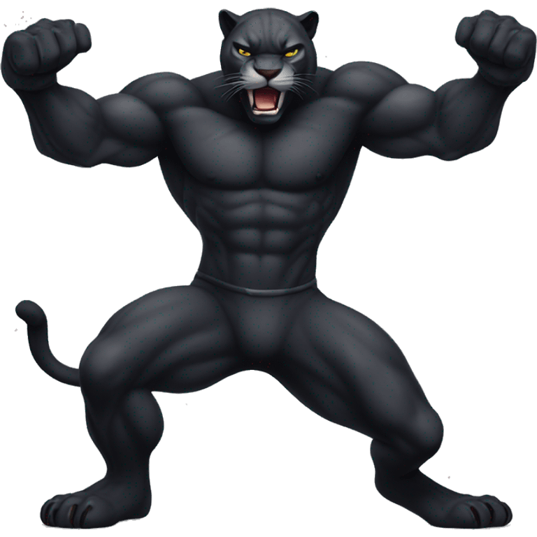 Panther full body agressive muscular emoji