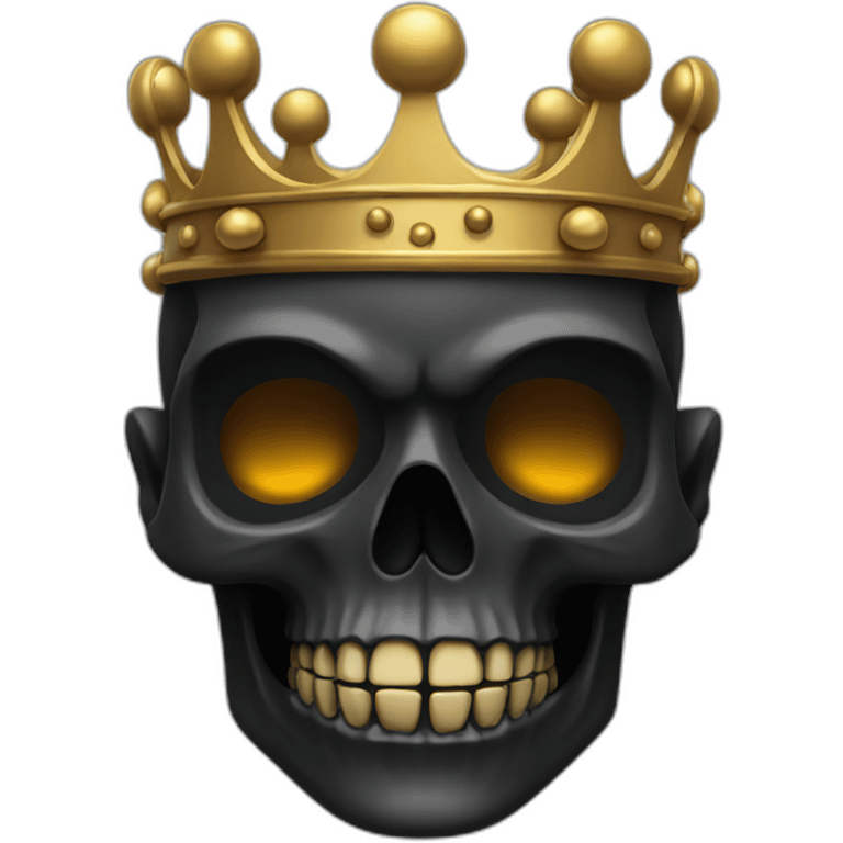 Skull king crown black emoji