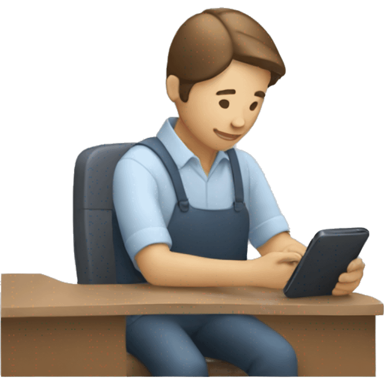 person working on mobile phone emoji