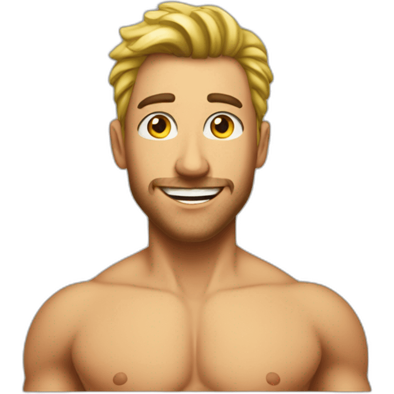 Fit-male-in-bikini-bites-a-large-dillpickle emoji