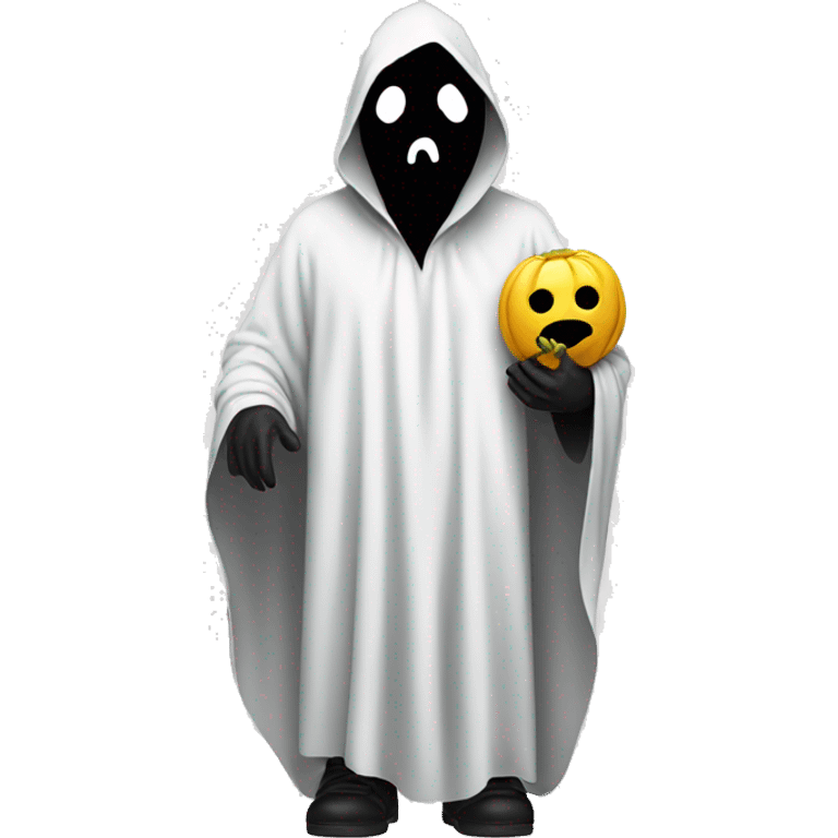 Ghostface wearing black cover emoji