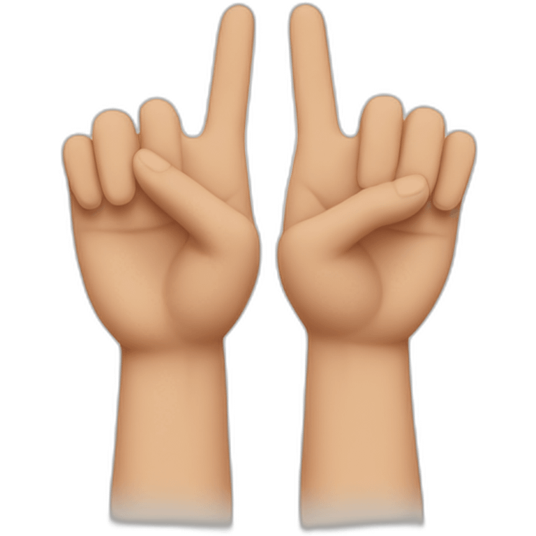 The two hands close side by side with just the middle and index fingers raised emoji