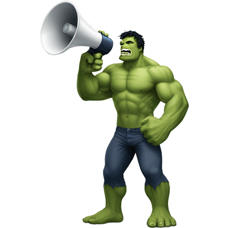 Hulk holding megaphone emoji