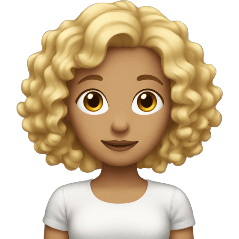 a girl with blonde curly hair emoji