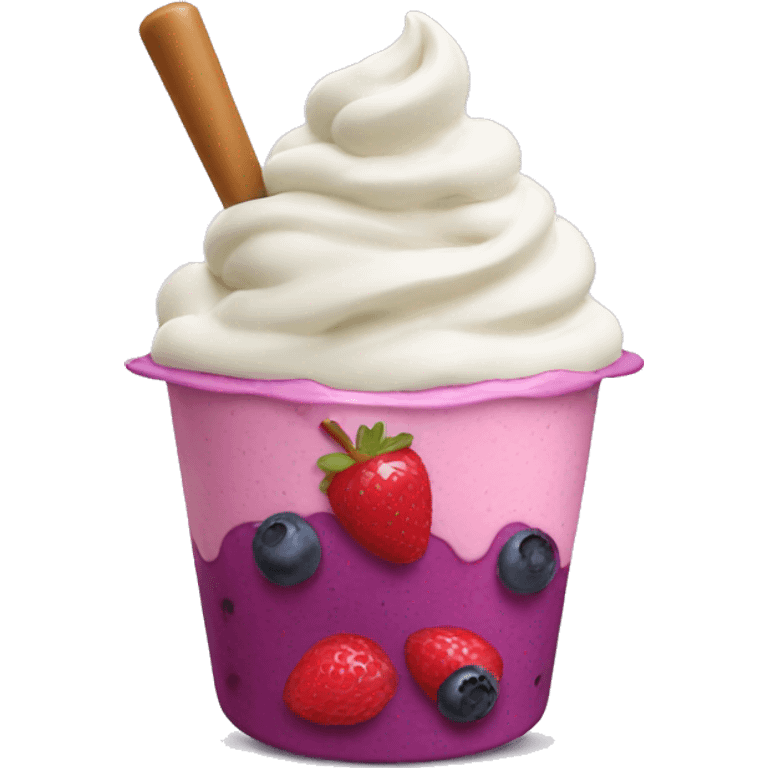 Mixed berry frozen yogurt emoji