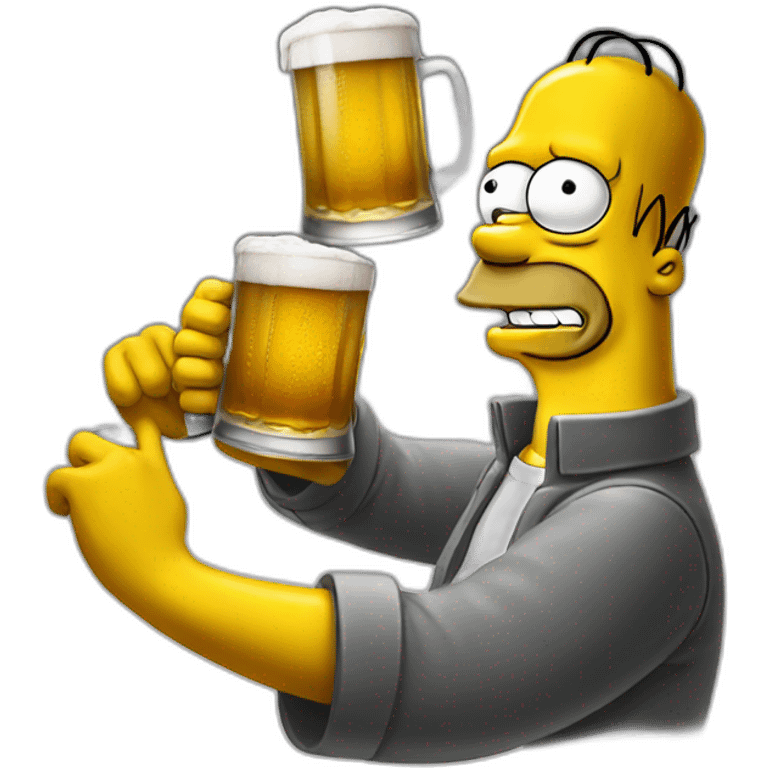 Simpsons drinking beer emoji