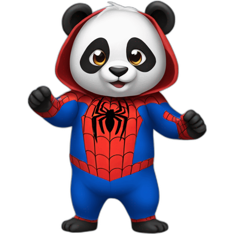 Panda dressed as spiderman emoji