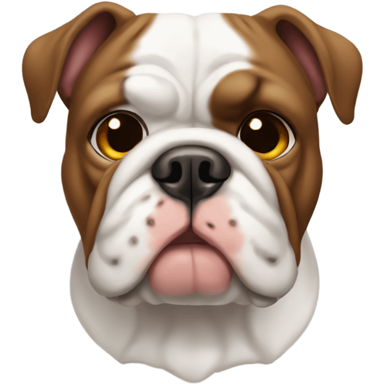 Brown and white Bulldog  emoji