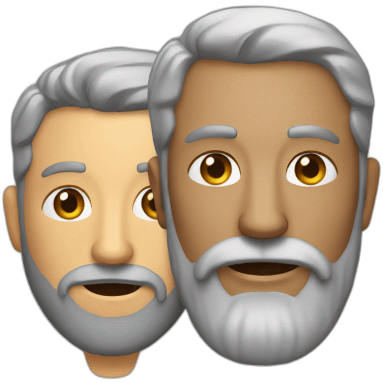 a grey bearded man and a poulp emoji