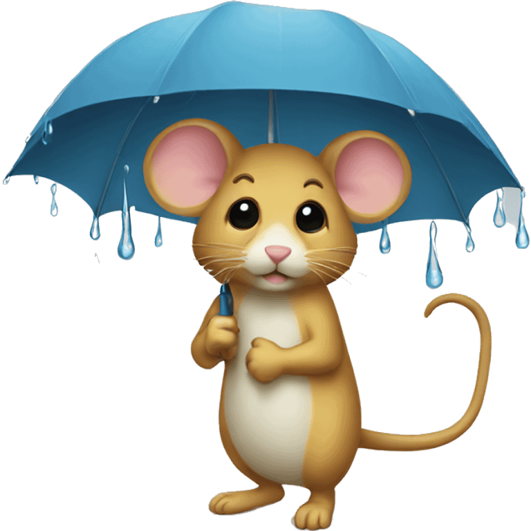 Rain mouse with umbrella emoji