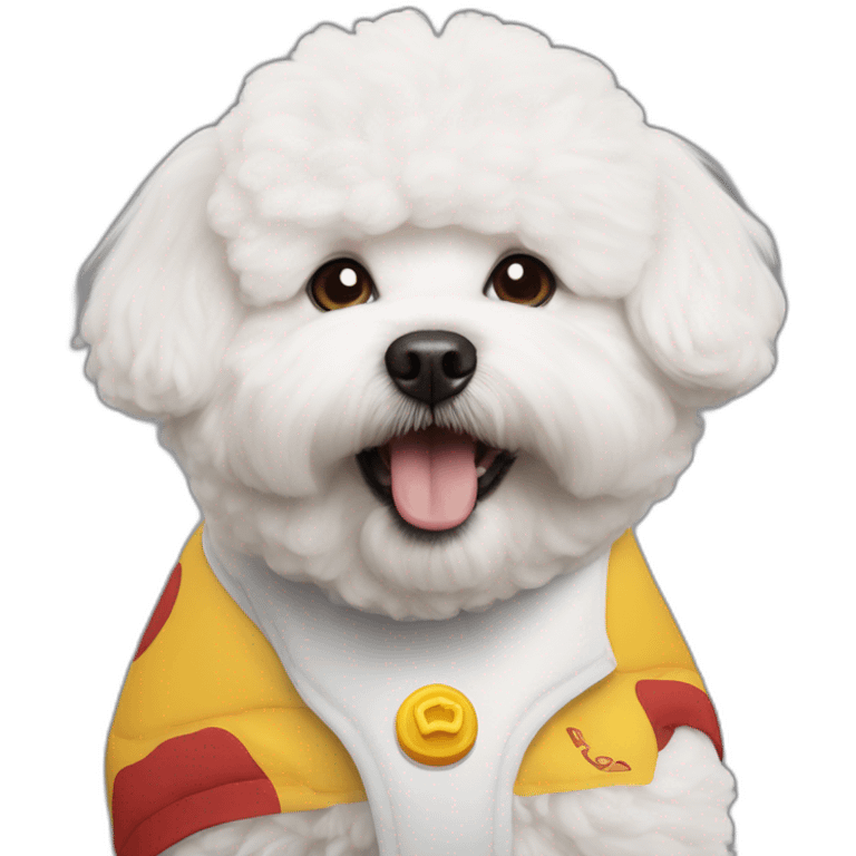 Bichon mangeant un McDo emoji