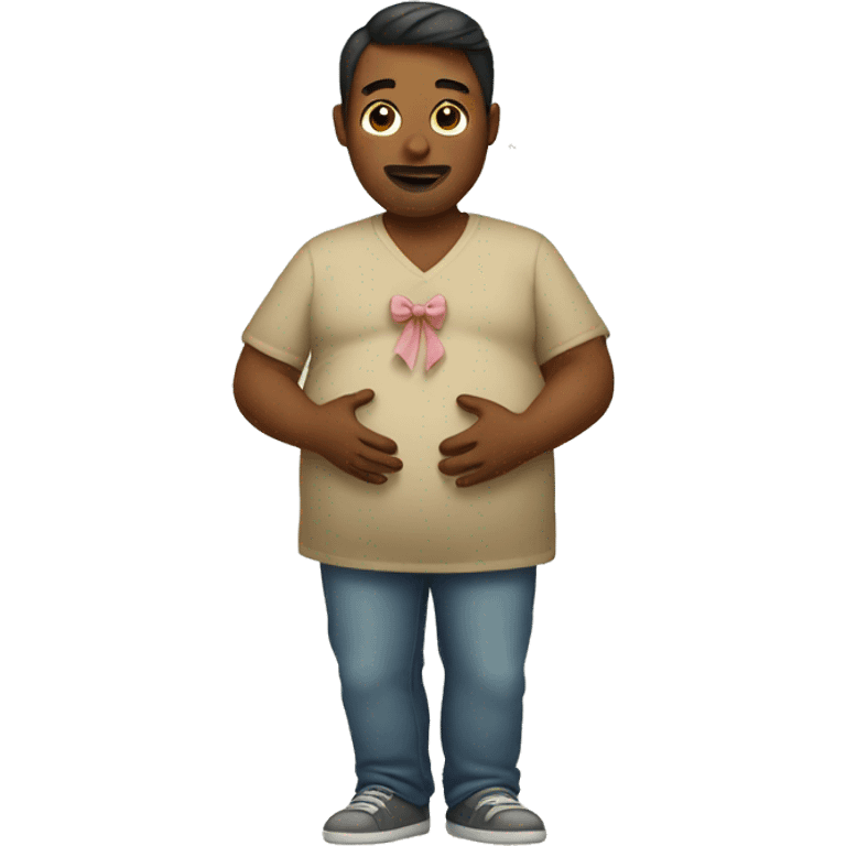 pregnant man with bow emoji