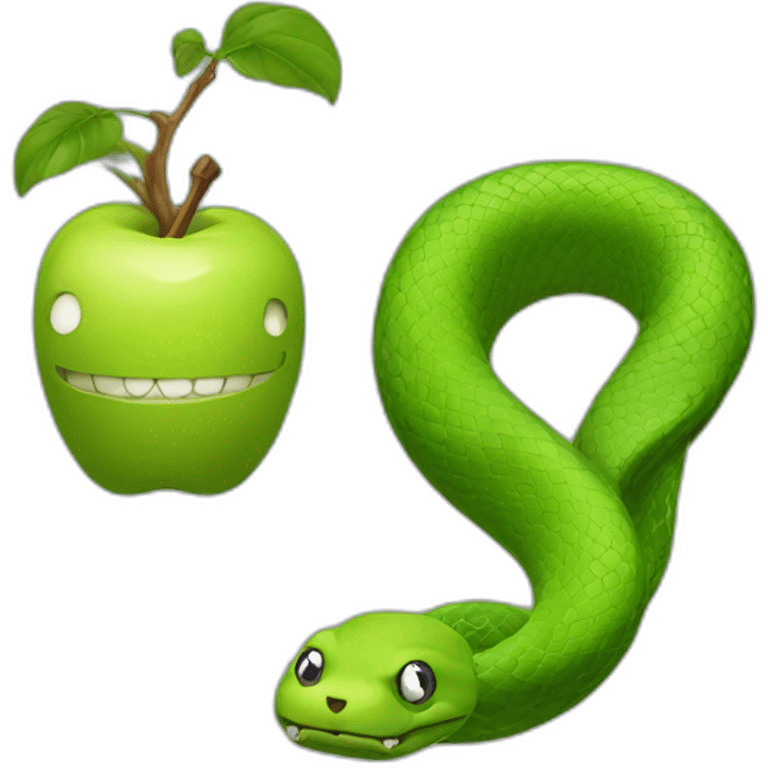 Snake apple and Snake game, emoji