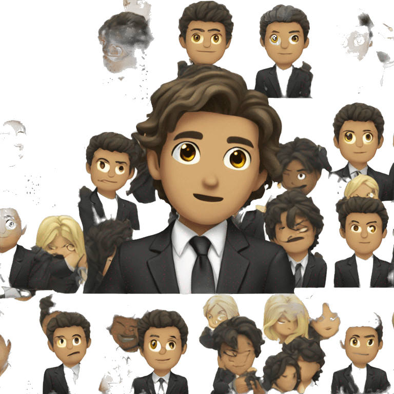 anime guy wearing black suit and a tie emoji