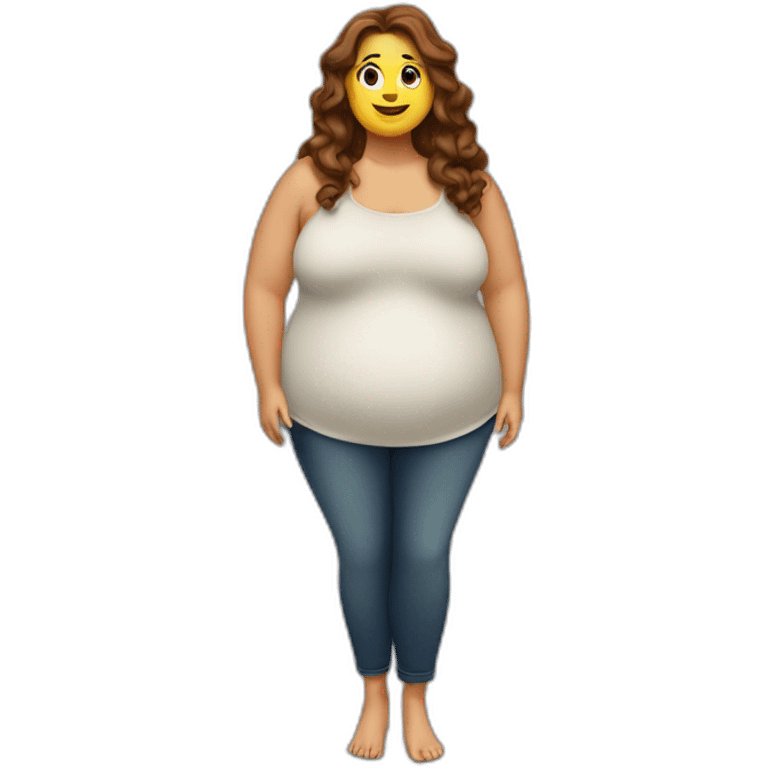 obese-woman-big-belly-cheveux-long-marron emoji