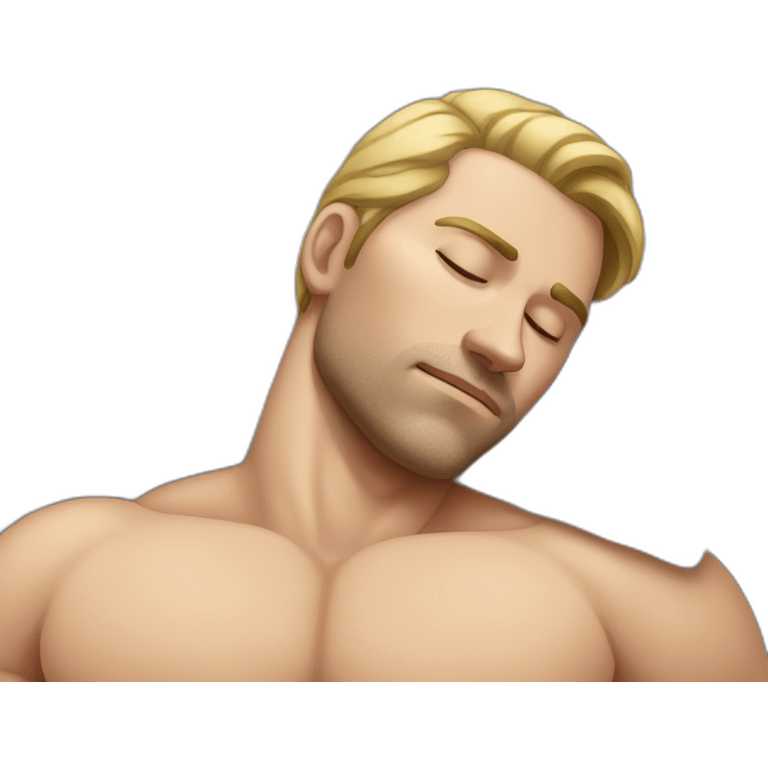 muscular white man sleeping emoji