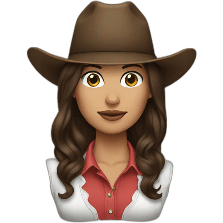 cowgirl brunette straight hair emoji