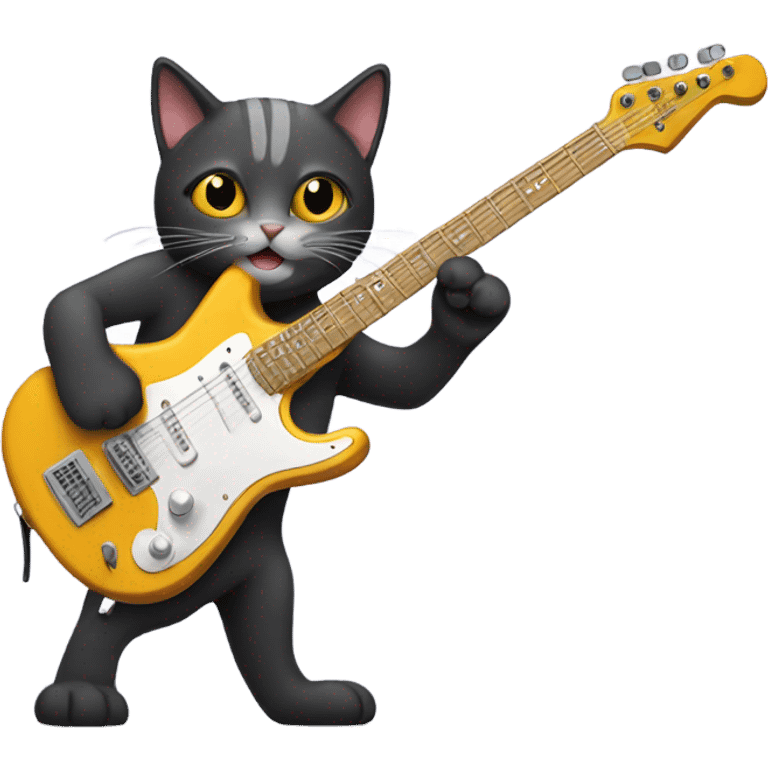 cat plays electric guitar emoji