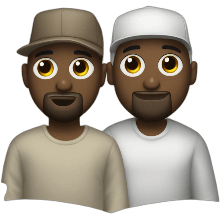 kanye west in the kippah with his best friend jew singing his songs emoji