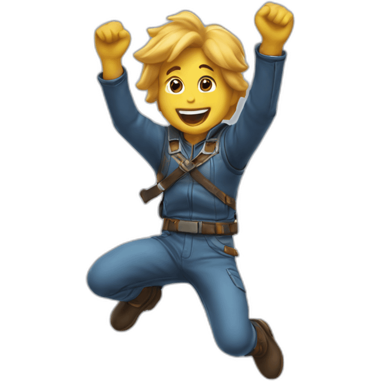 Create an emoji featuring an iconic video game character jumping for joy! emoji