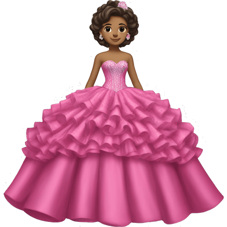 quinceanera dress dark pink emoji