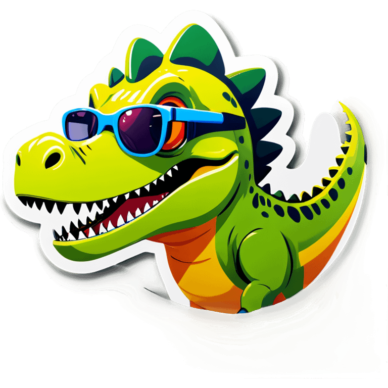 Dinosaurio con lentes emoji