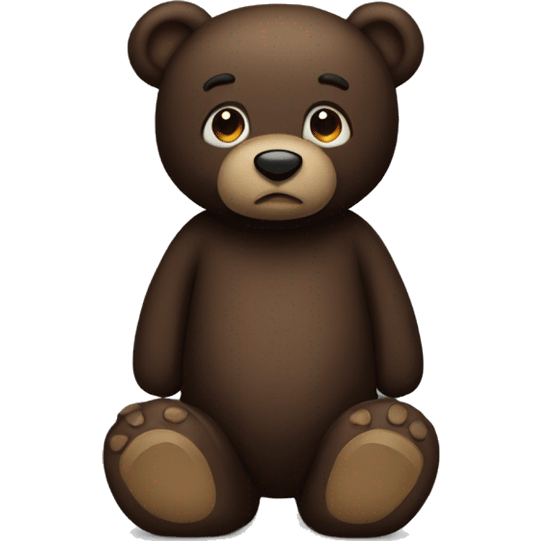 Dark Brown teddy bear dirty emoji