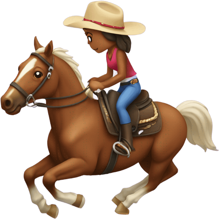 Horse doing barrel racing emoji