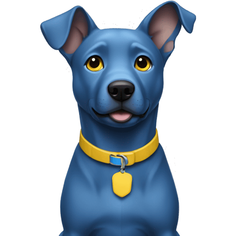  blue dog with yellow collar emoji