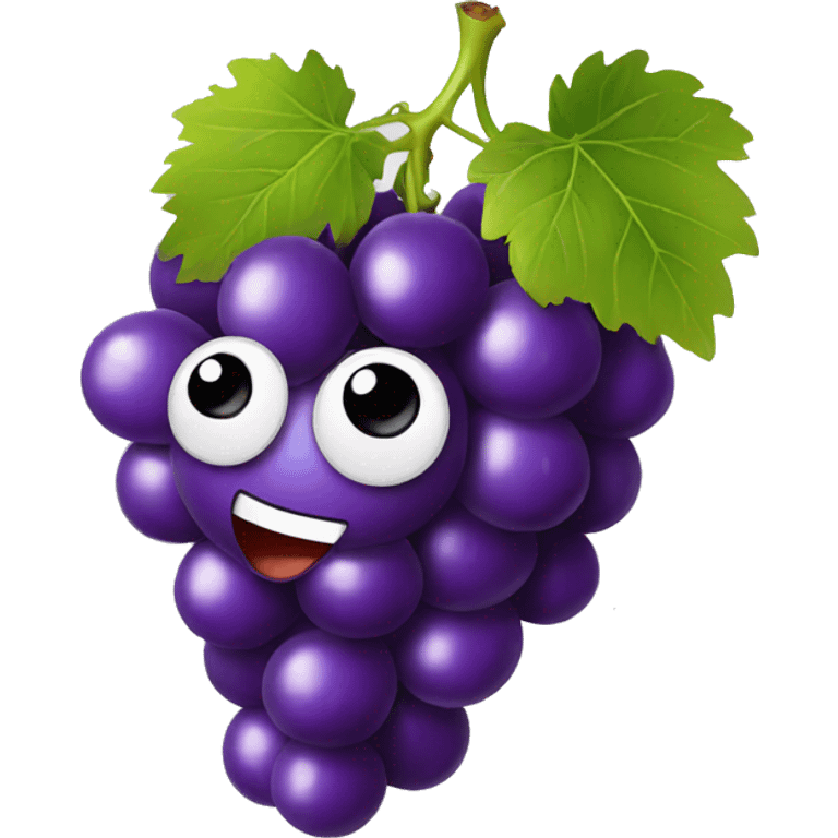 Grape with a face emoji