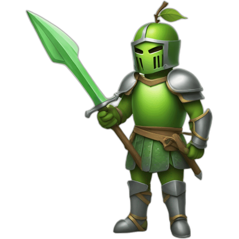 green apple knight with a spear in hand emoji