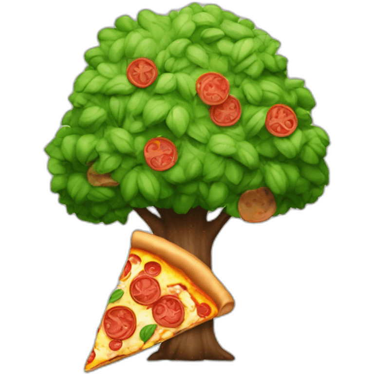 Tree eating a pizza emoji