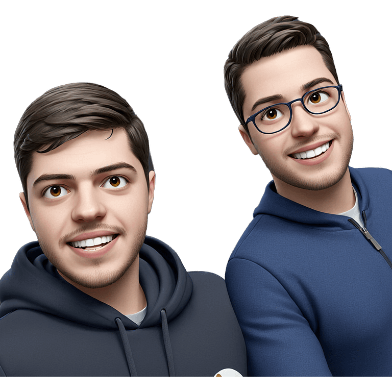 two boys sharing a smile emoji