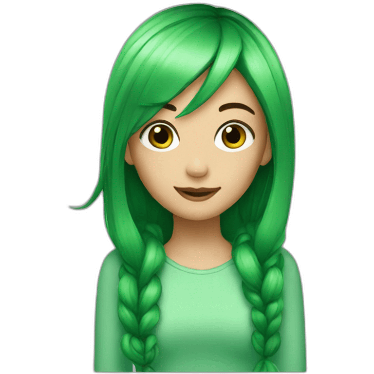 green hair, girl emoji