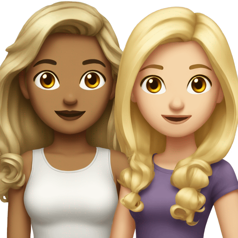 blonde and brunette girls emoji